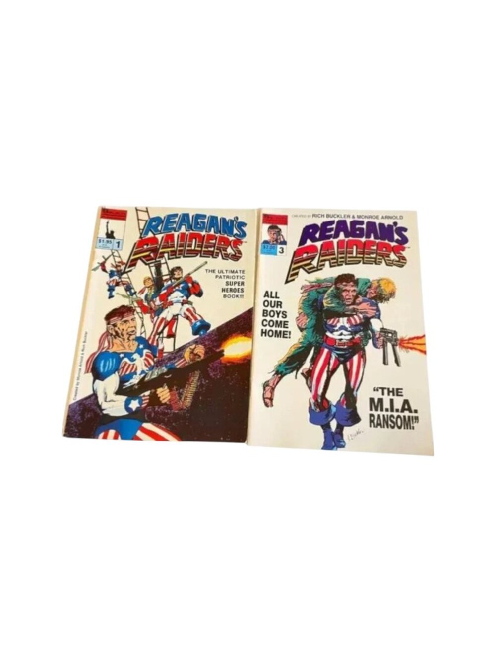 Reagans Raiders Comic Lot 2 Vol 1‎ and 3  English President 1986 USA Selson